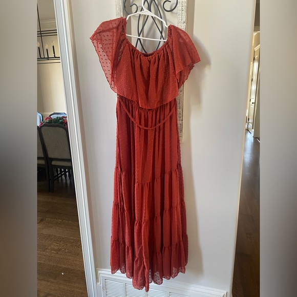 Orange Ruffled Dress - Picture 2 of 6